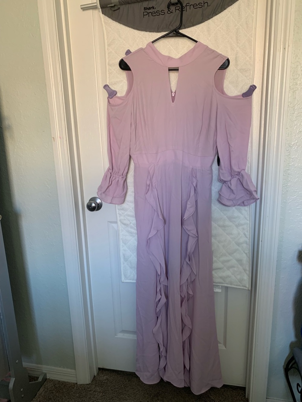 New York & Company Lavender Cold Shoulder Dress